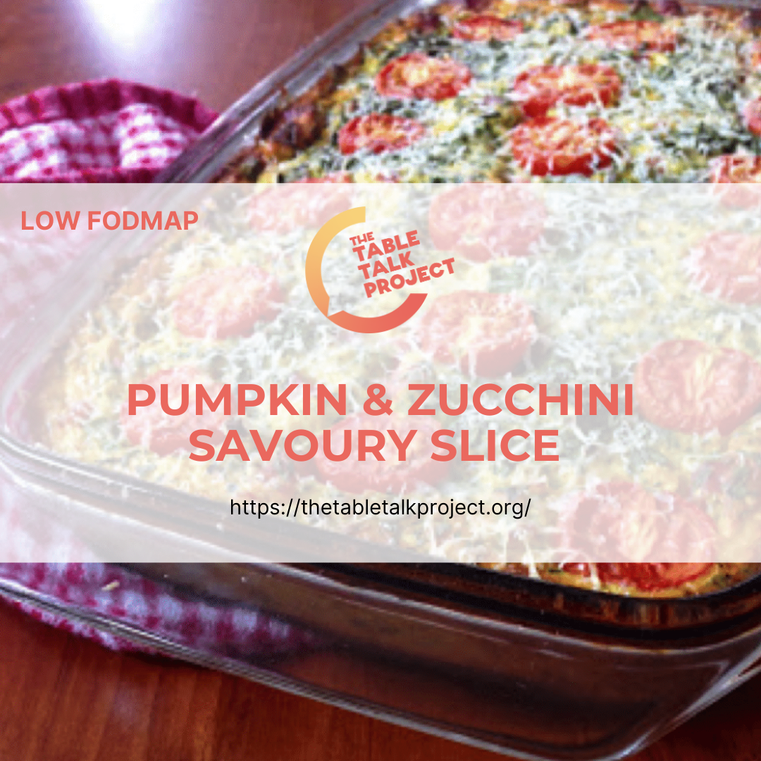Low Fodmap Pumpkin & Zucchini savoury slice The Table Talk Project