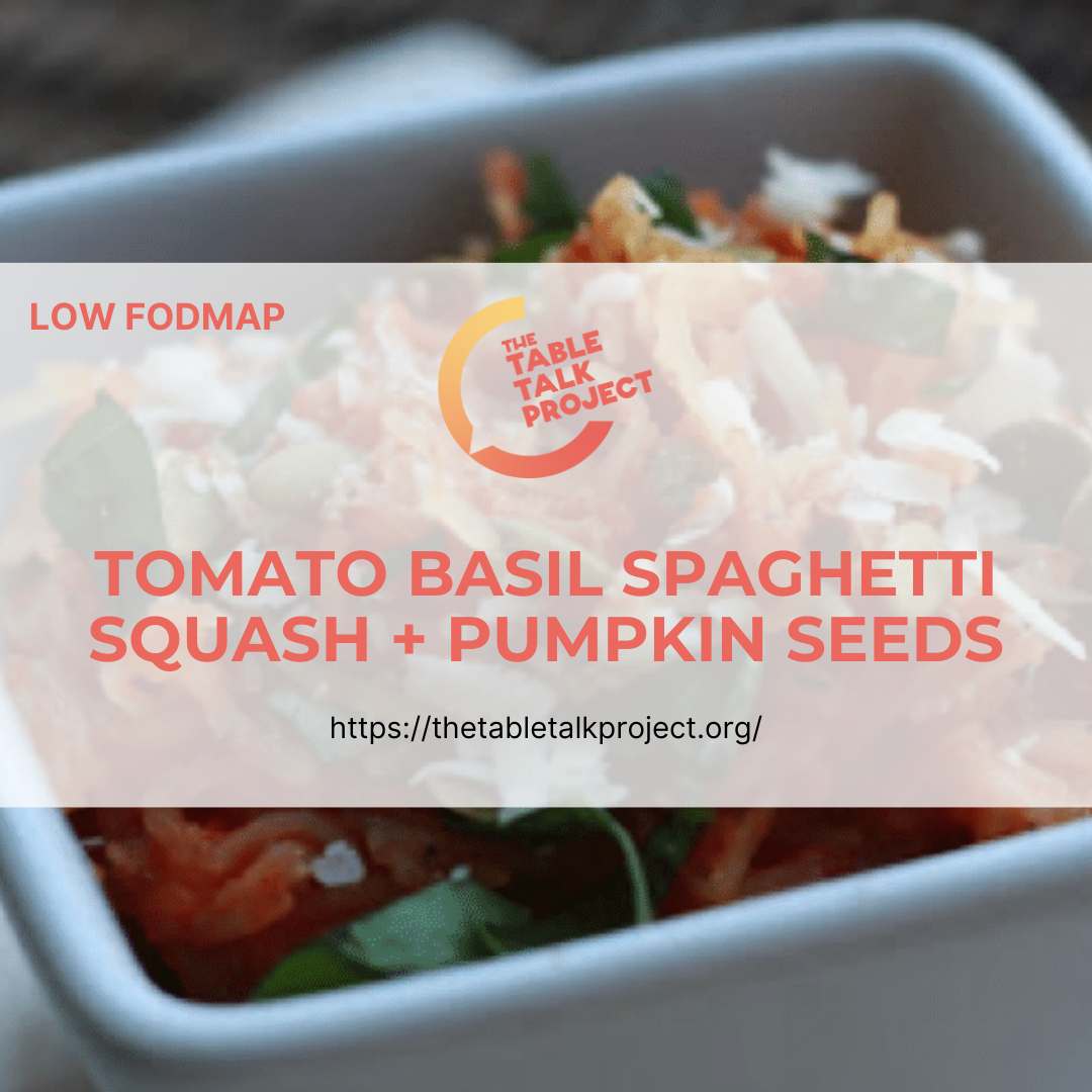 Low Fodmap Tomato basil spaghetti squash with pumpkin seeds The Table
